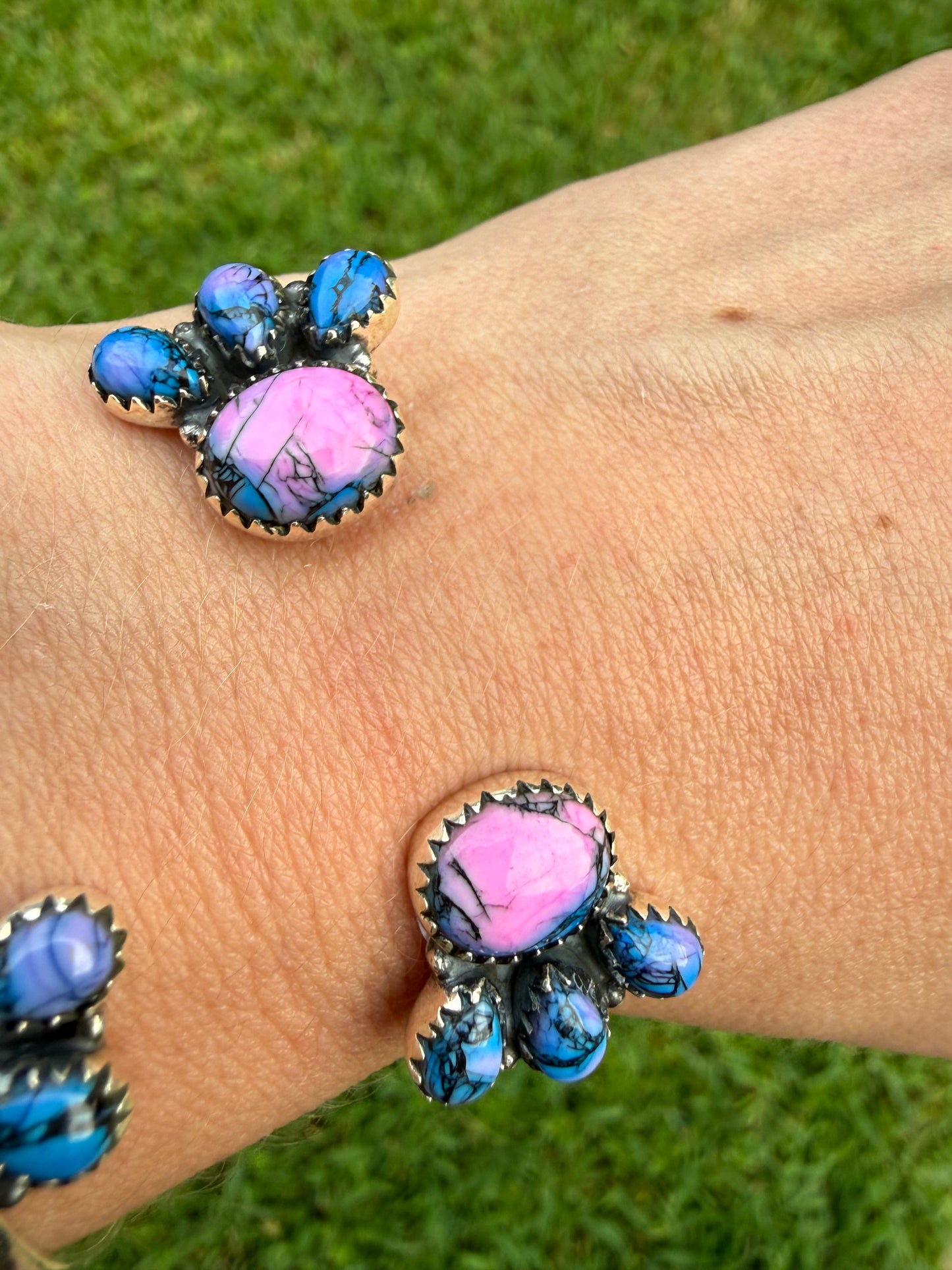 Monarch Dahlia Sterling Silver Cuff Bracelet or Floater Ring