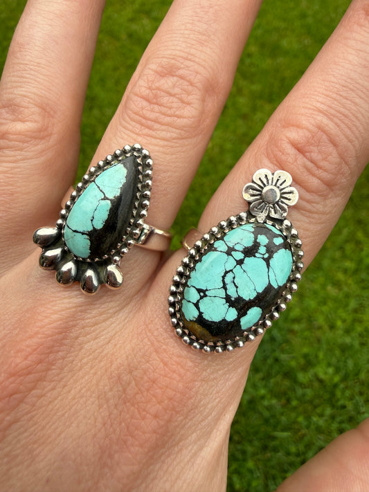 Blue Moon Turquoise Sterling Silver Adjustable Ring