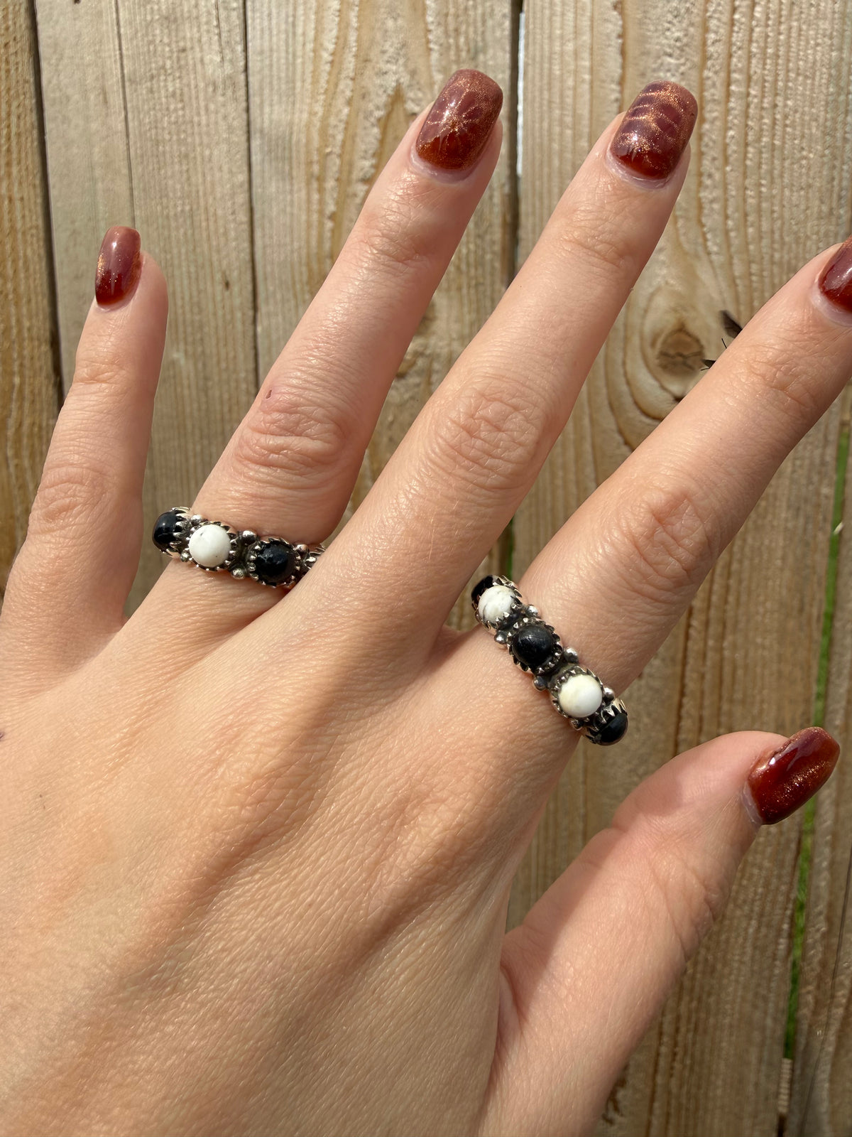White Buffalo Infinity Sterling Silver Ring