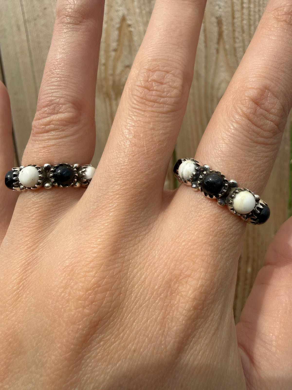 White Buffalo Infinity Sterling Silver Ring
