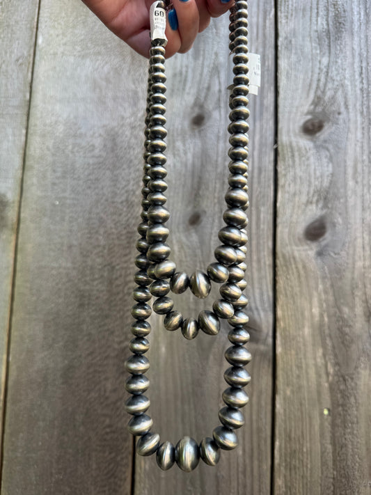 Navajo Pearl Gaduated Sterling Silver Necklace by Bryannen Halwood