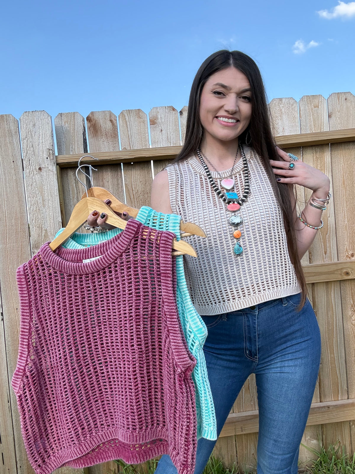 I Live In The South Cropped Knit Sweater Vest