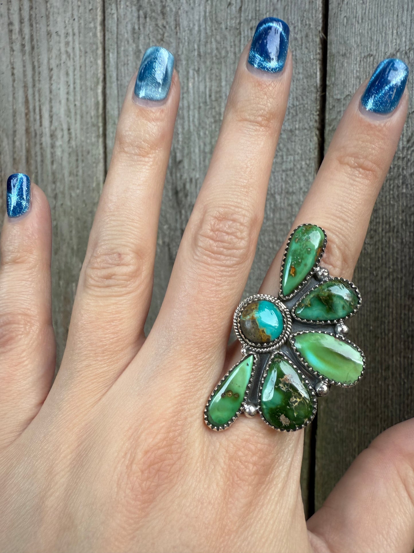 Sonoran Gold Turquoise Sterling Silver Adjustable Ring