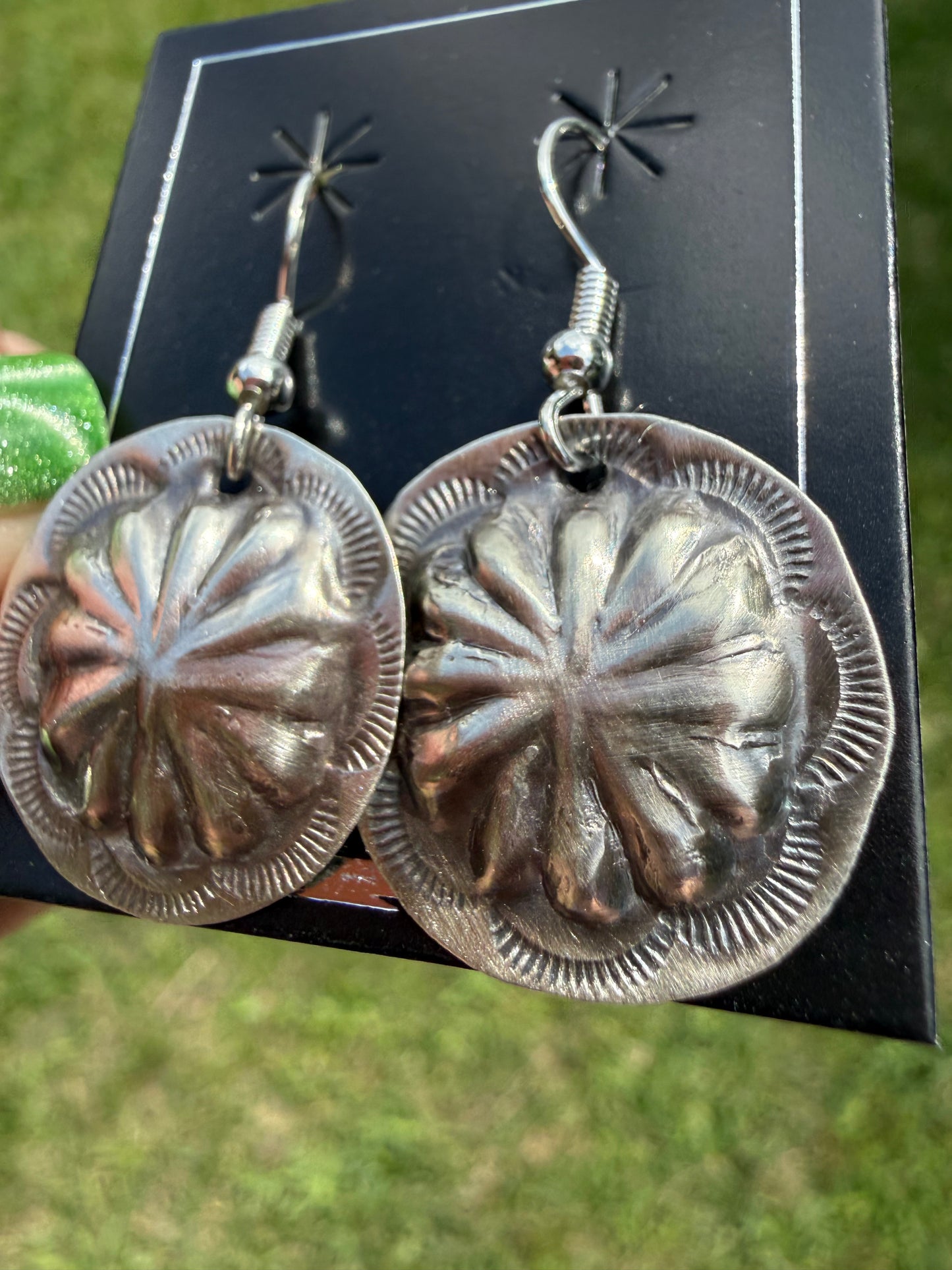 Navajo Concho Dangle Earrings Joan Begay