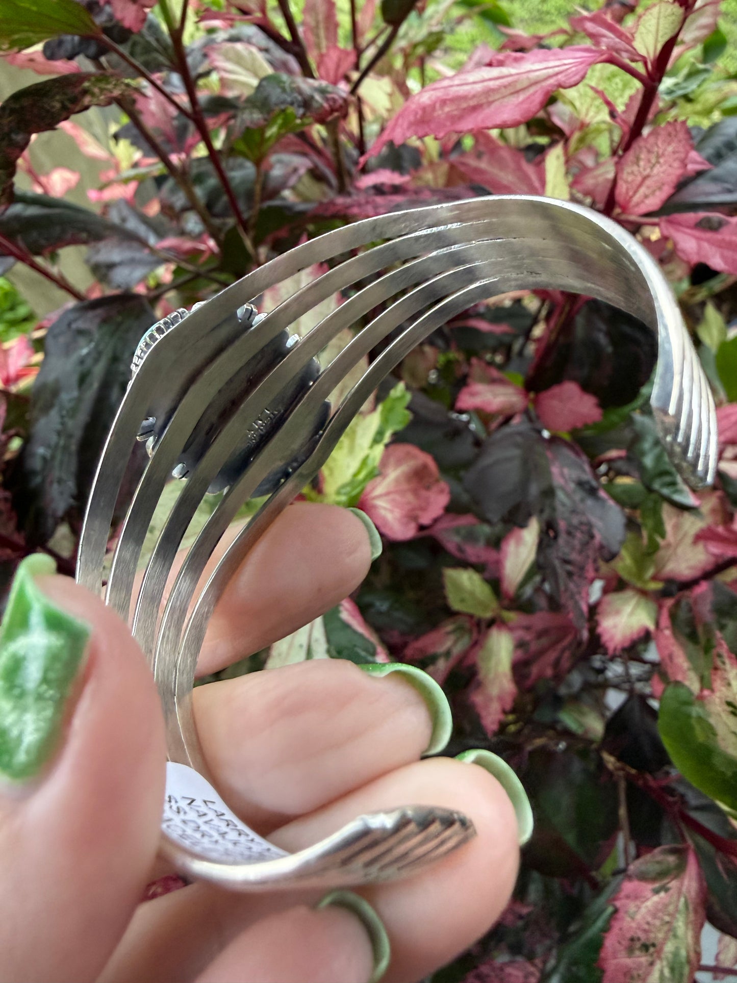 Navajo Handmade Dry Creek Sterling Silver Handmade Cuff by Larry Yazzie