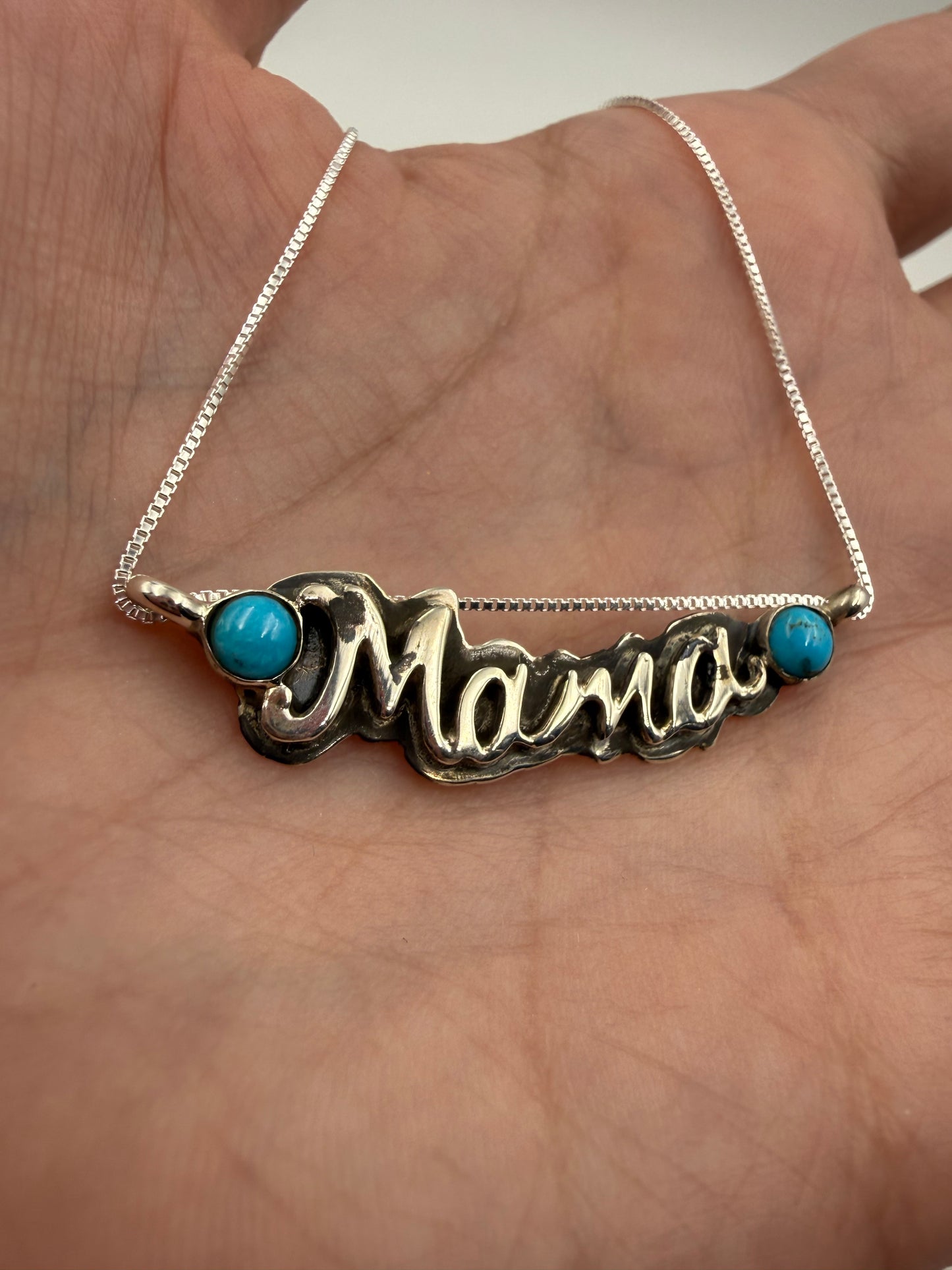 Mama Necklace Sterling Silver Bar