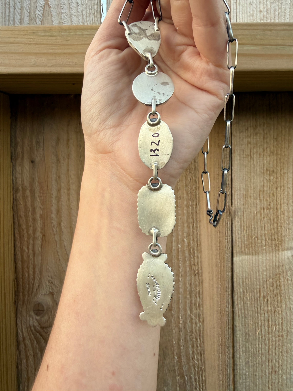 Navajo Multi Stone Sterling Silver Lariat Necklace