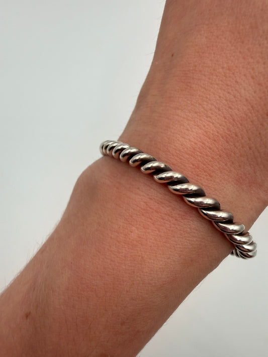Native All Sterling Silver Twisted Cuff Bracelet
