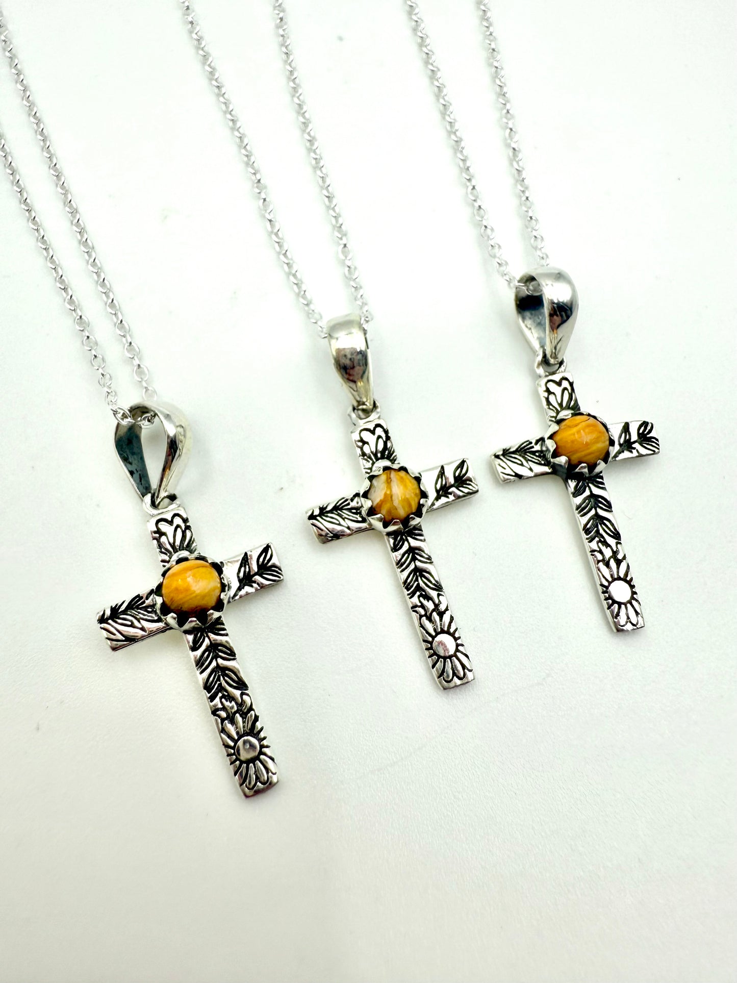 Cross Turquoise and Stone Accent Sterling Silver Necklace