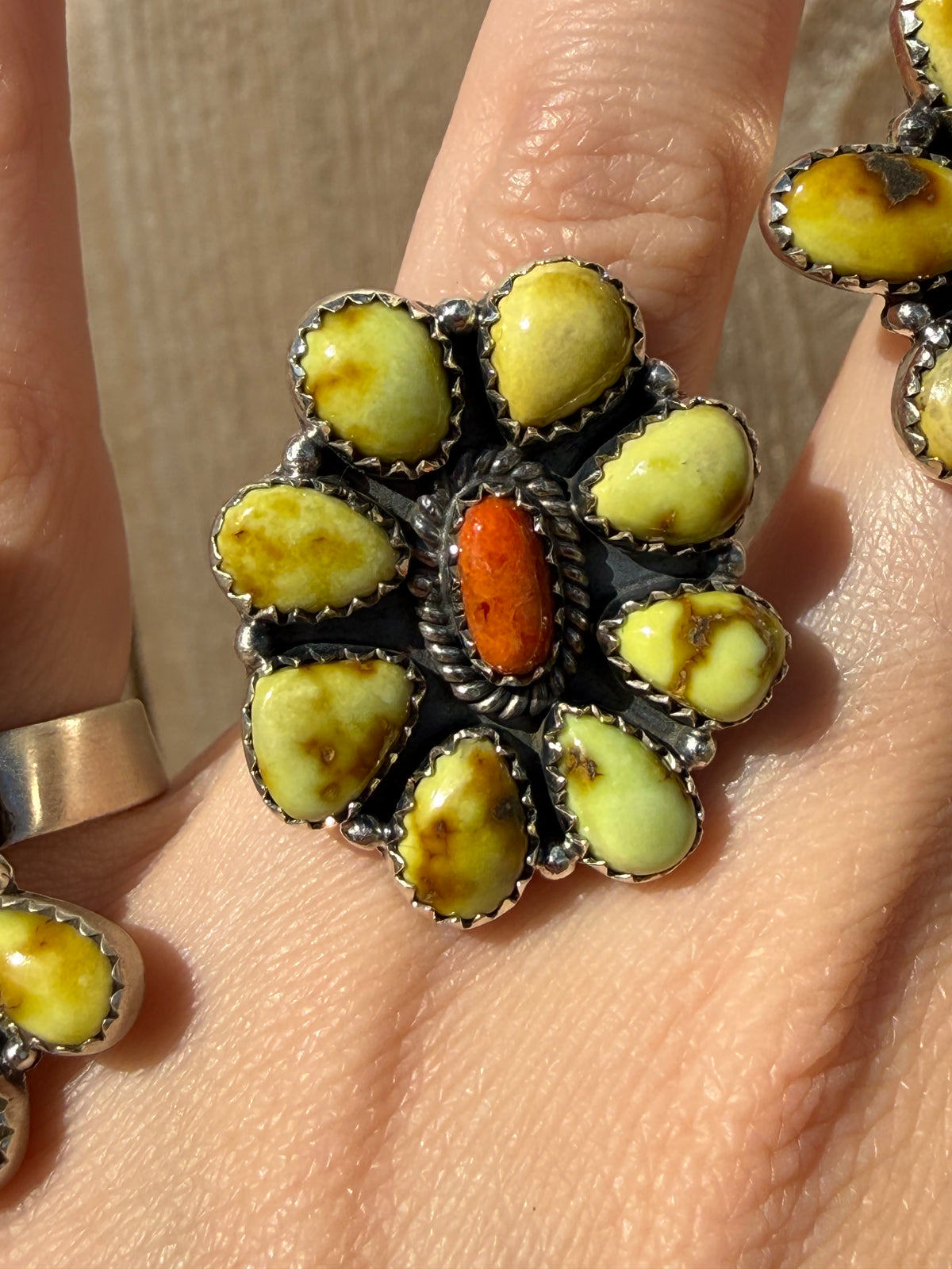 Palomino Pretty Mixed Stone Sterling Silver Adjustable Rings