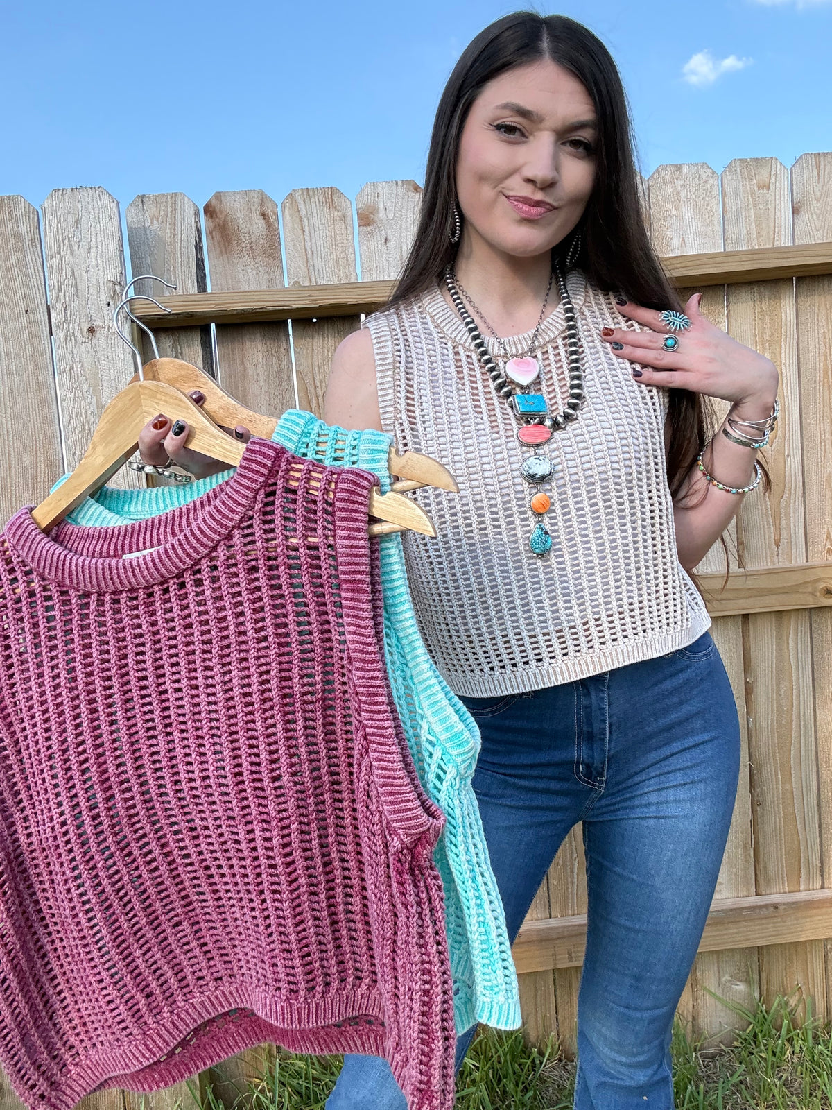 I Live In The South Cropped Knit Sweater Vest