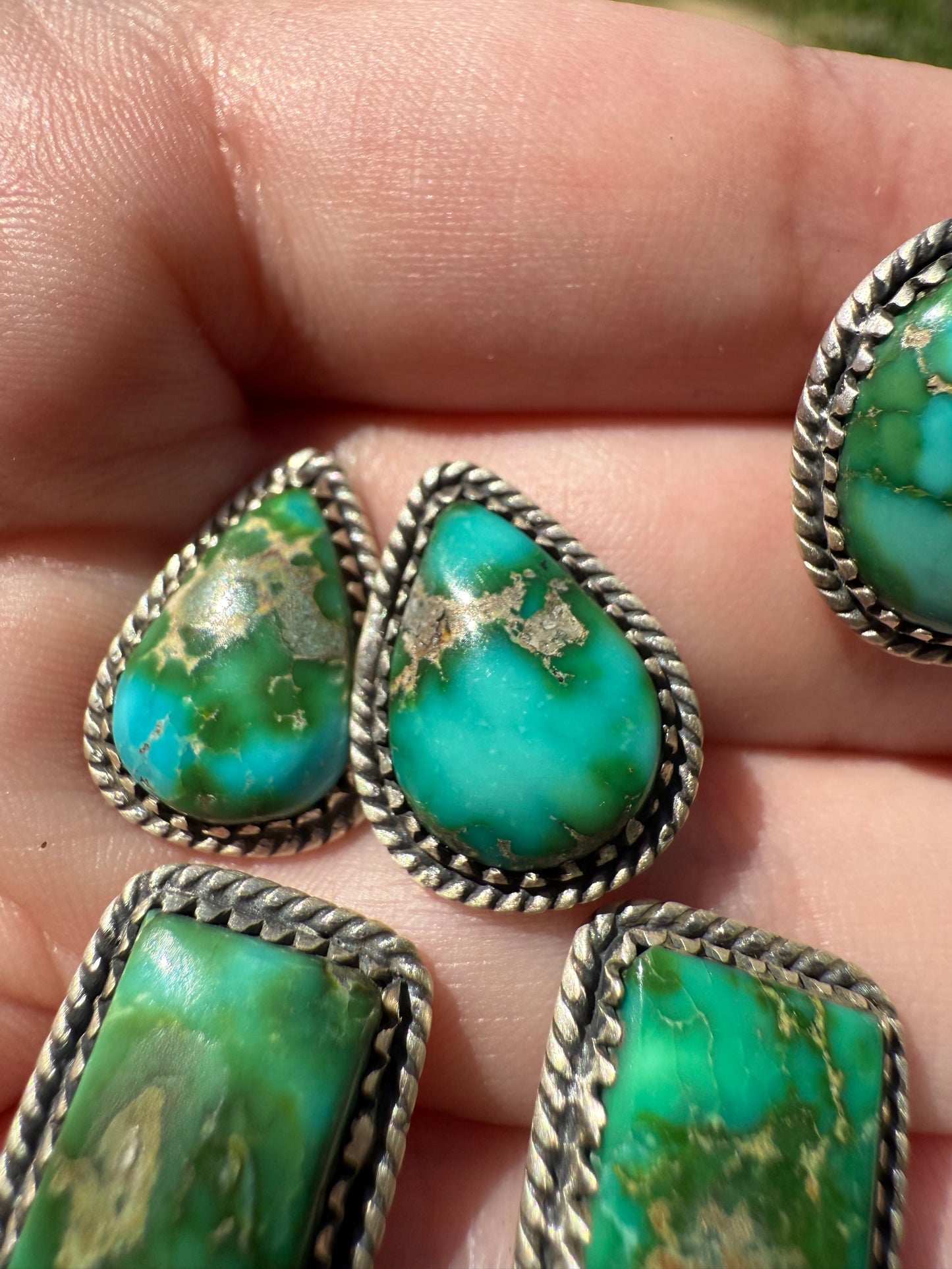 Sonoran Gold Turquoise Stud Sterling Silver Earring