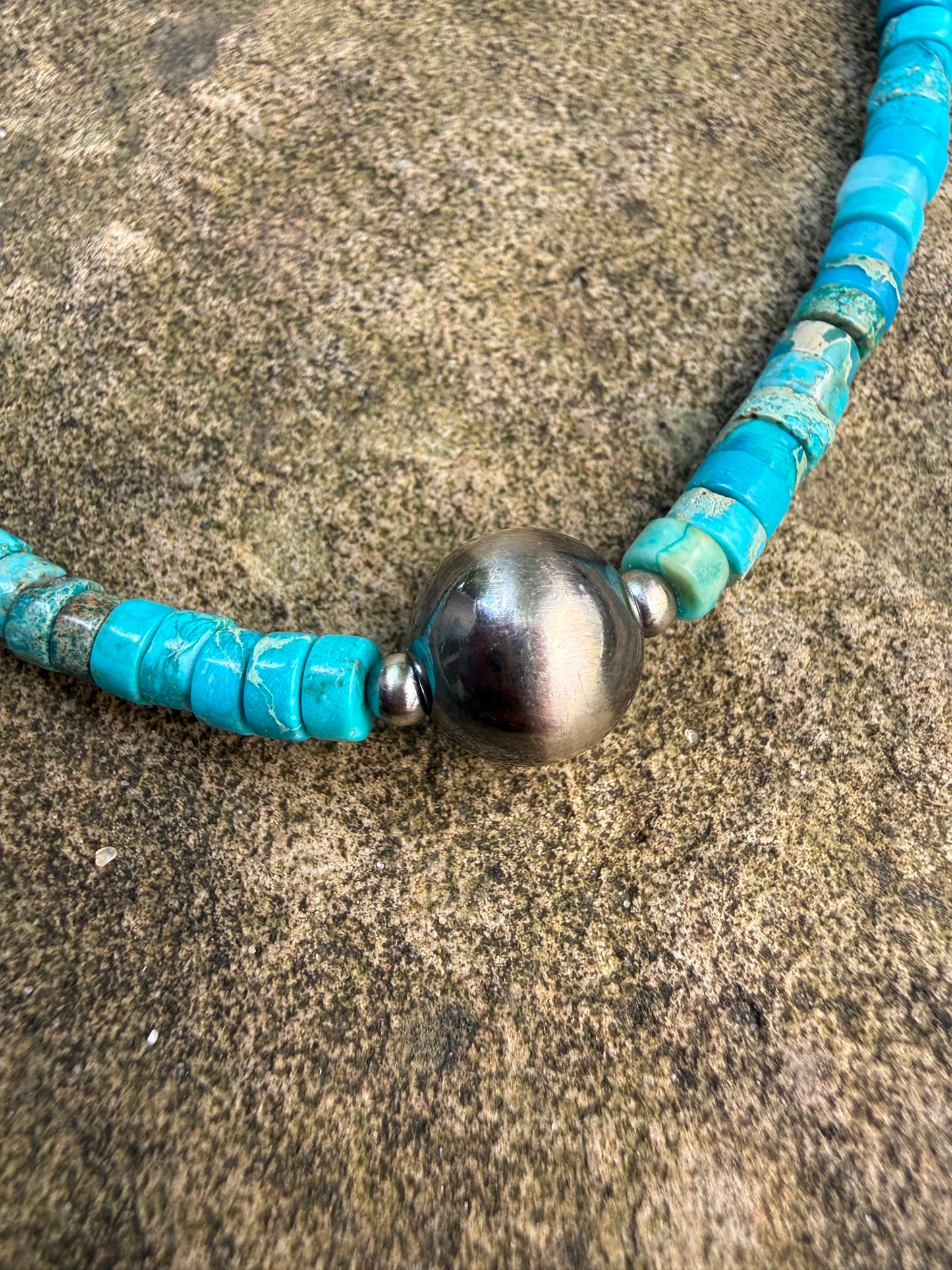 Turquoise and Desert Pearl Beaded Necklace