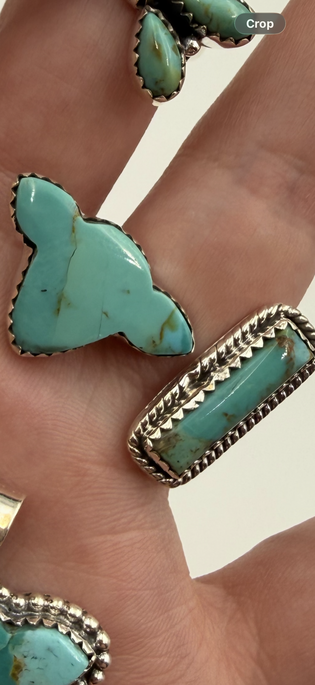 Turquoise Cow Head Sterling Silver Rings or Pendants