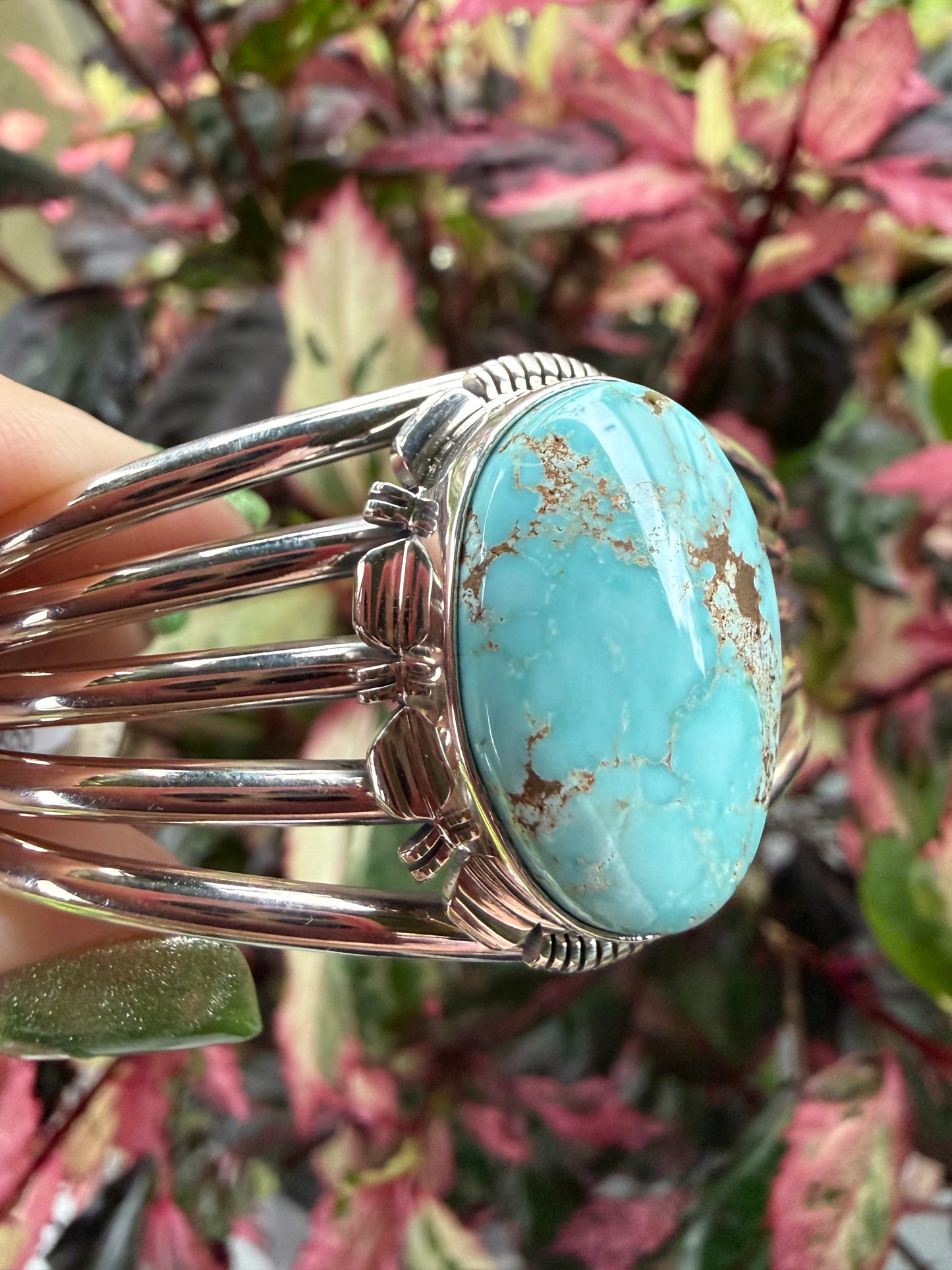 Navajo Handmade Dry Creek Sterling Silver Handmade Cuff by Larry Yazzie