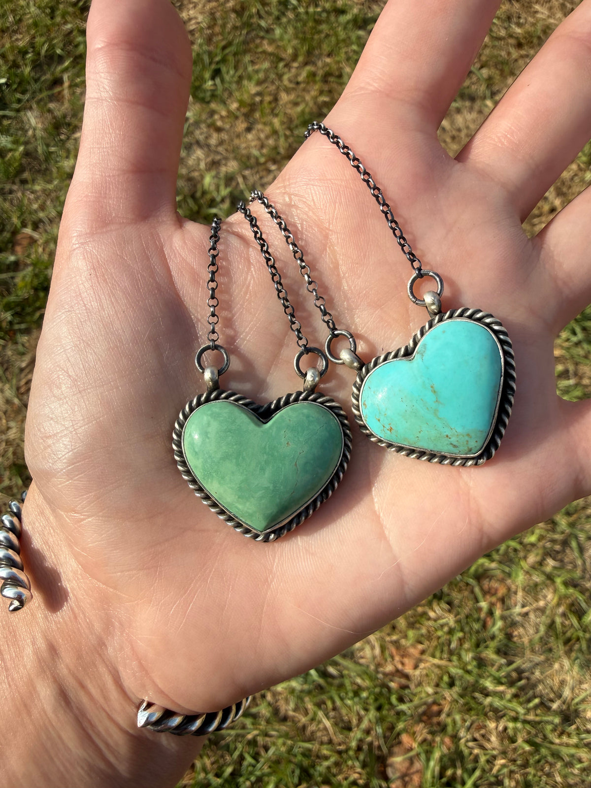 Navajo Turquoise Heart Sterling Silver Necklace