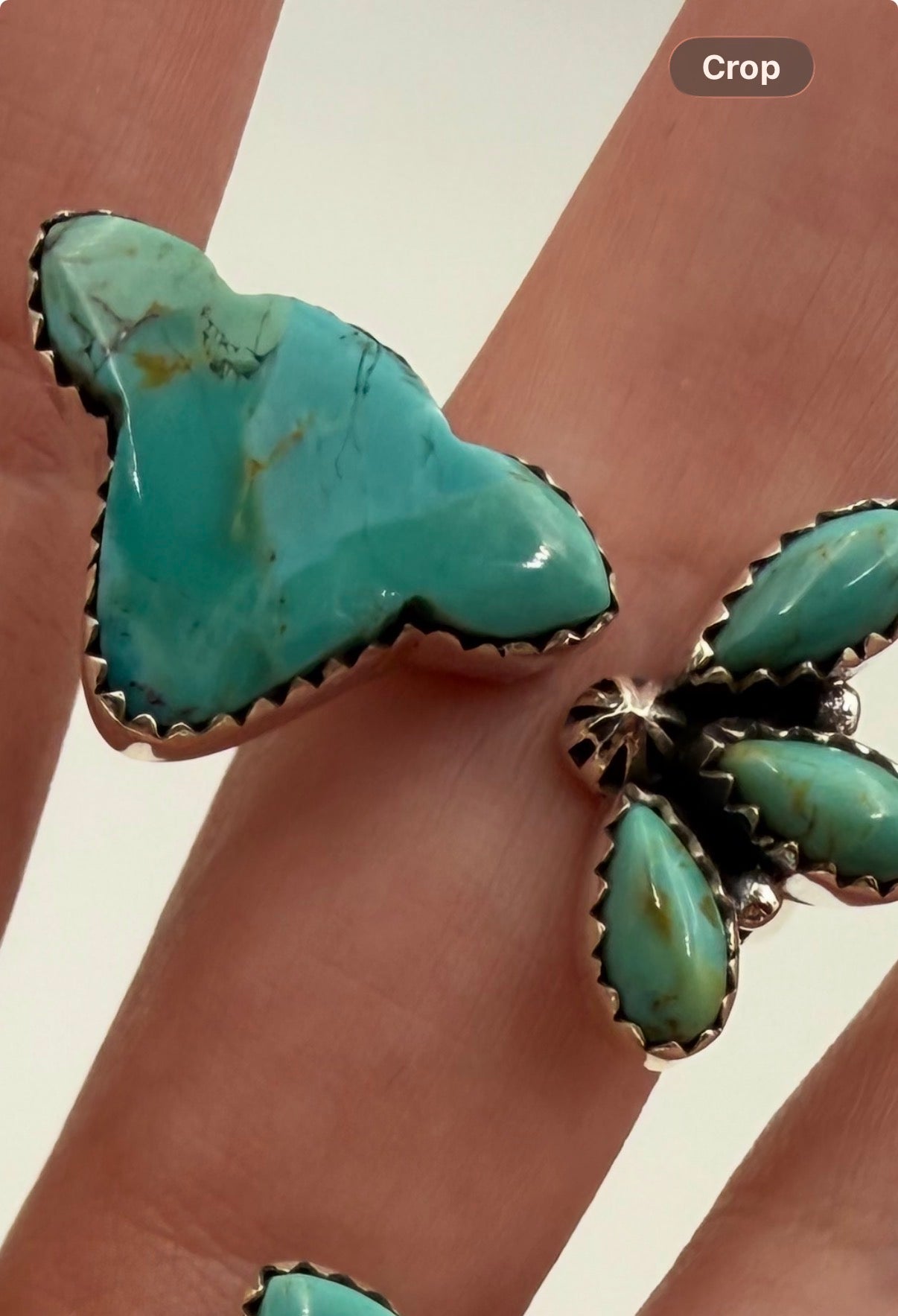 Turquoise Cow Head Sterling Silver Rings or Pendants