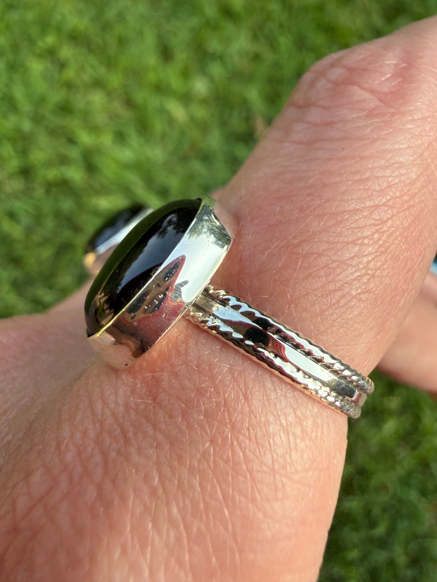 Navajo Black Onyx Sterling Silver Ring