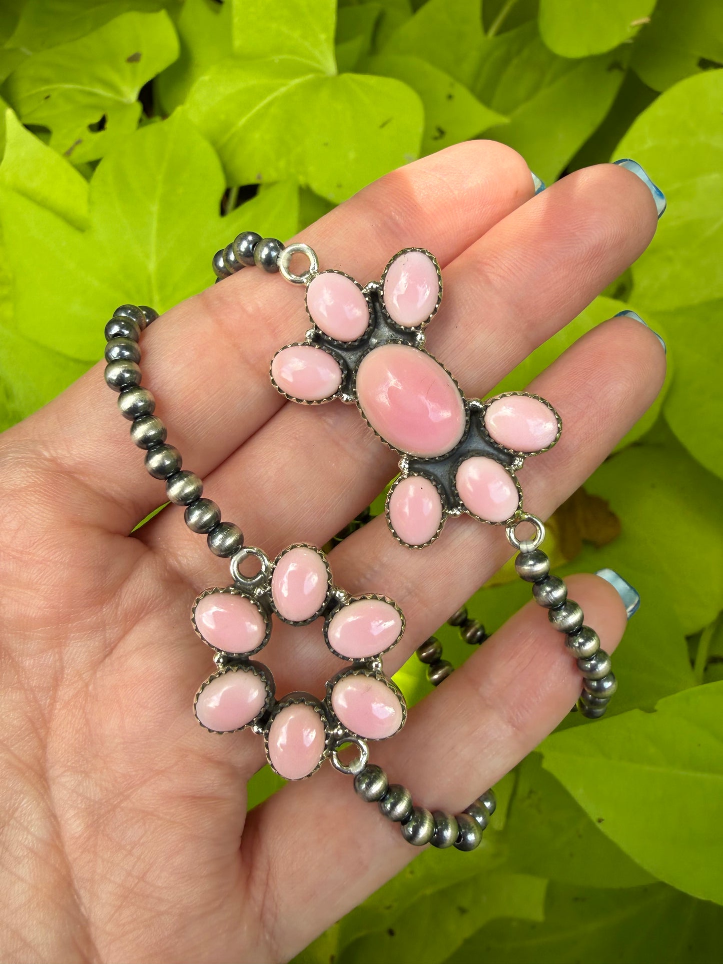 Pink Conch Desert Pearl Sterling Silver Bracelet