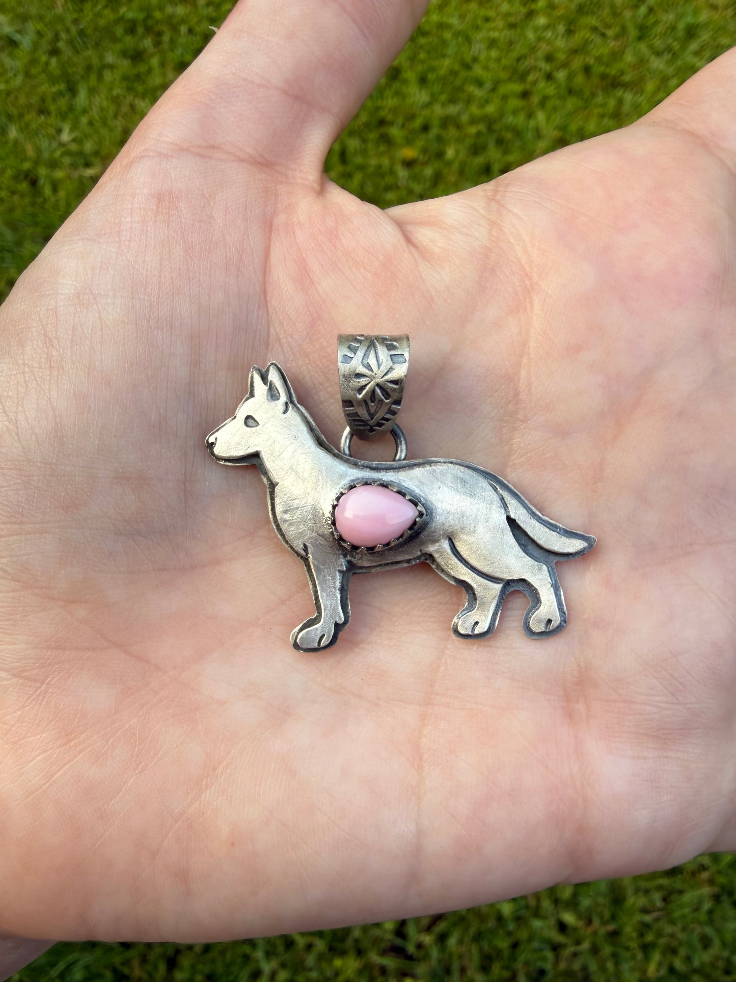 German Shepherd Dog Sterling Silver Handmade Pendant