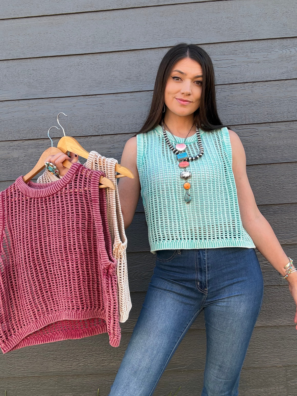 I Live In The South Cropped Knit Sweater Vest