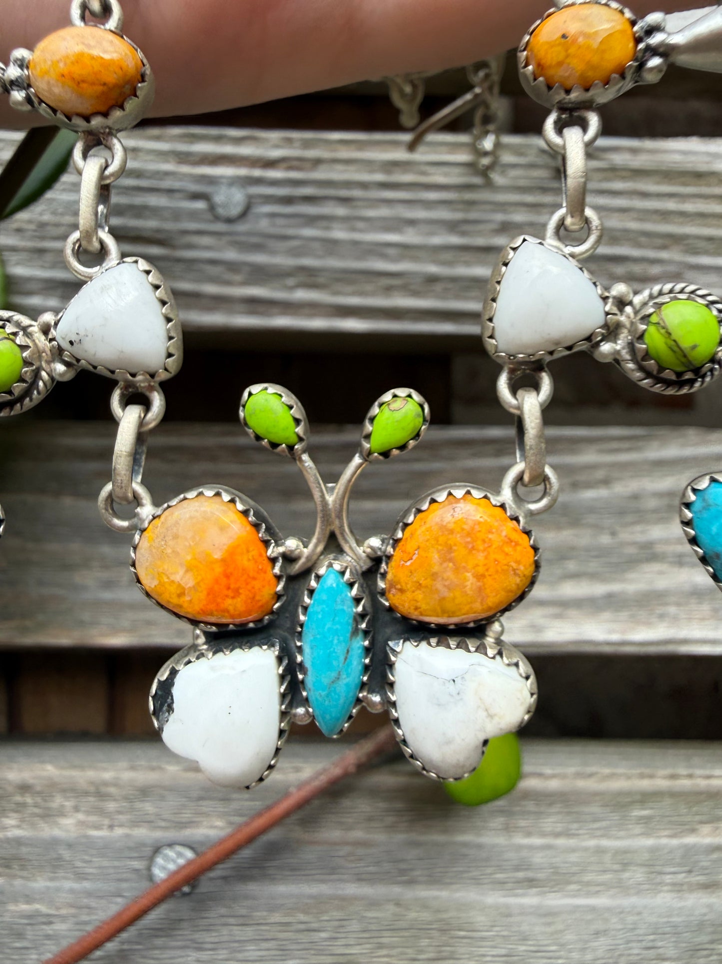 Bumblebee Jasper, Kingman Turquoise, and Lime Dahlia Statement Necklace or Choker