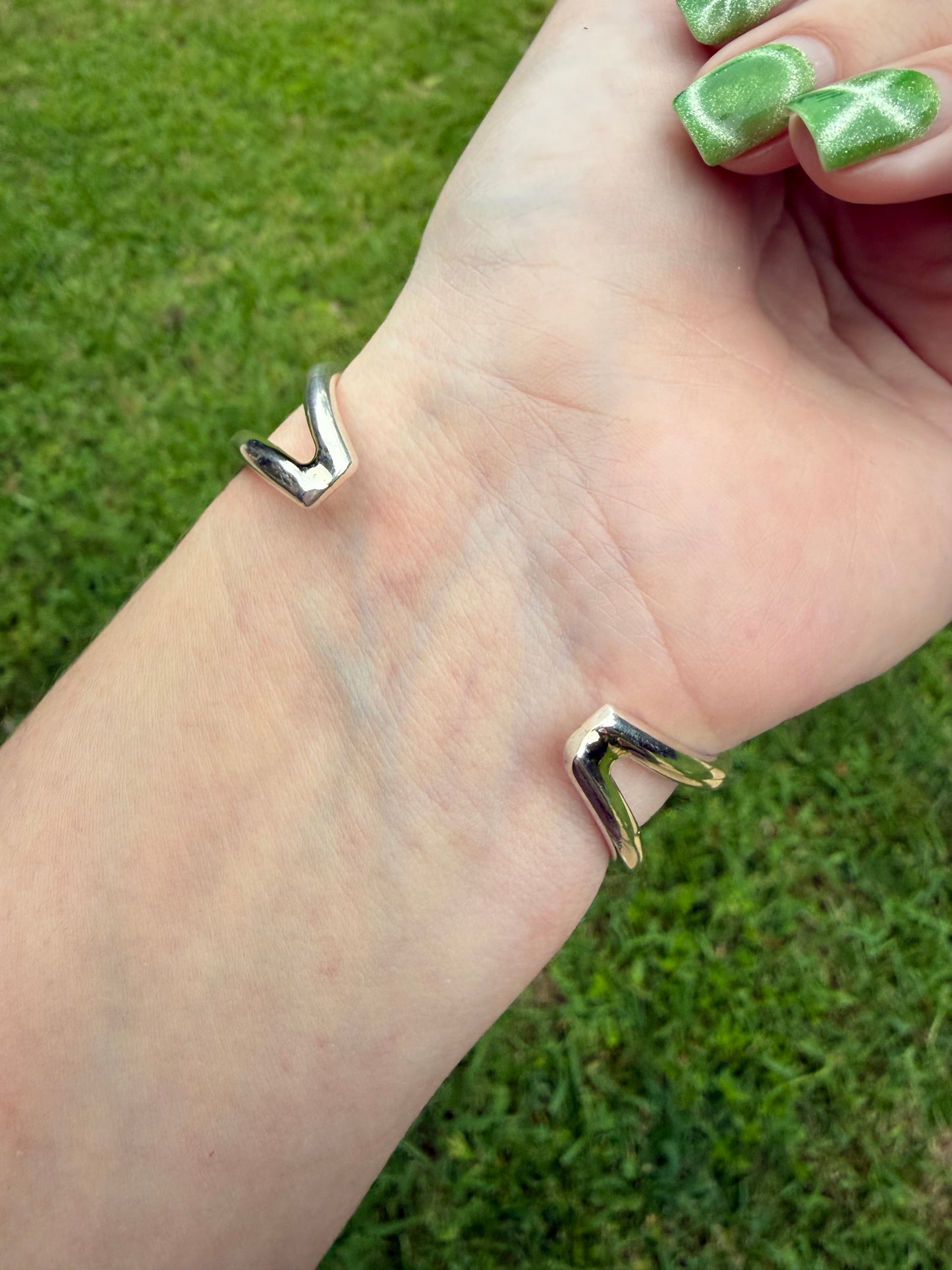 Native Sterling Silver Double Band Wave Cuff