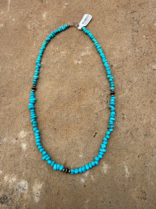 Sleeping Beauty Turquoise Chip Beaded Necklace