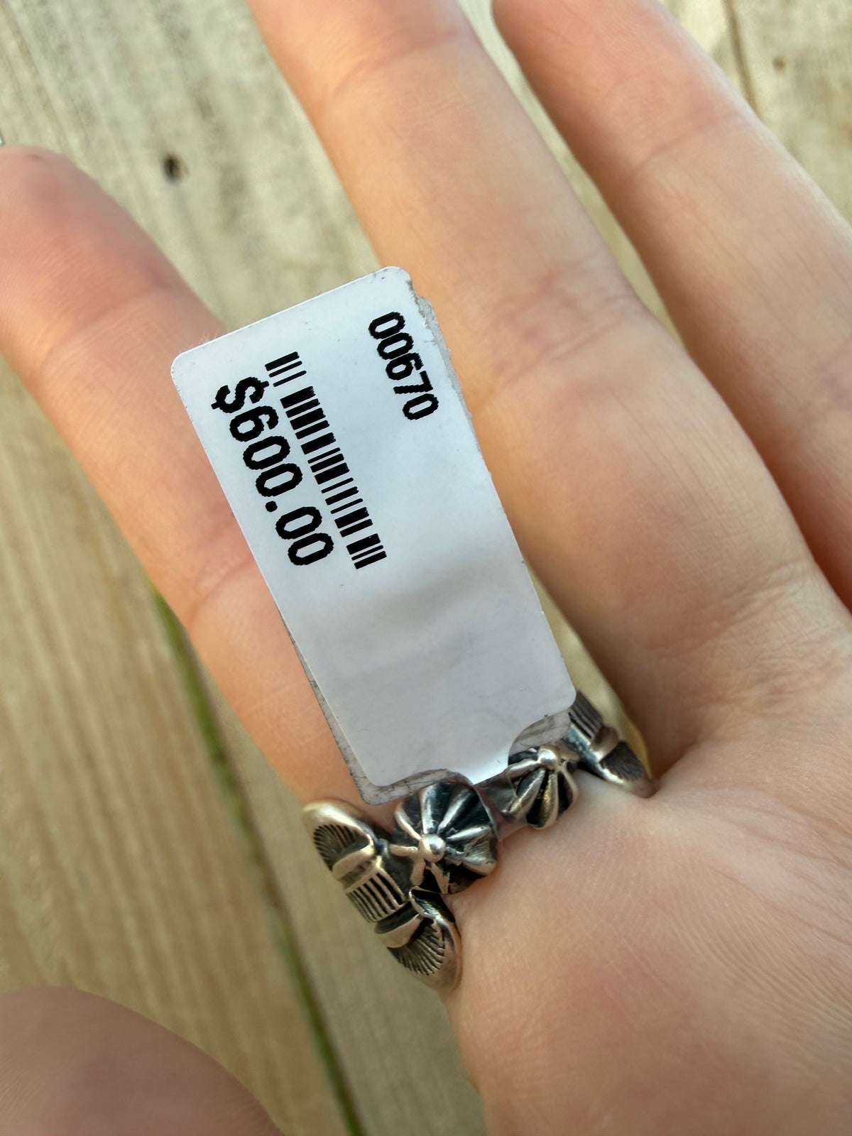Navajo Turquoise Lightening Bolt Sterling Silver Adjustable Ring