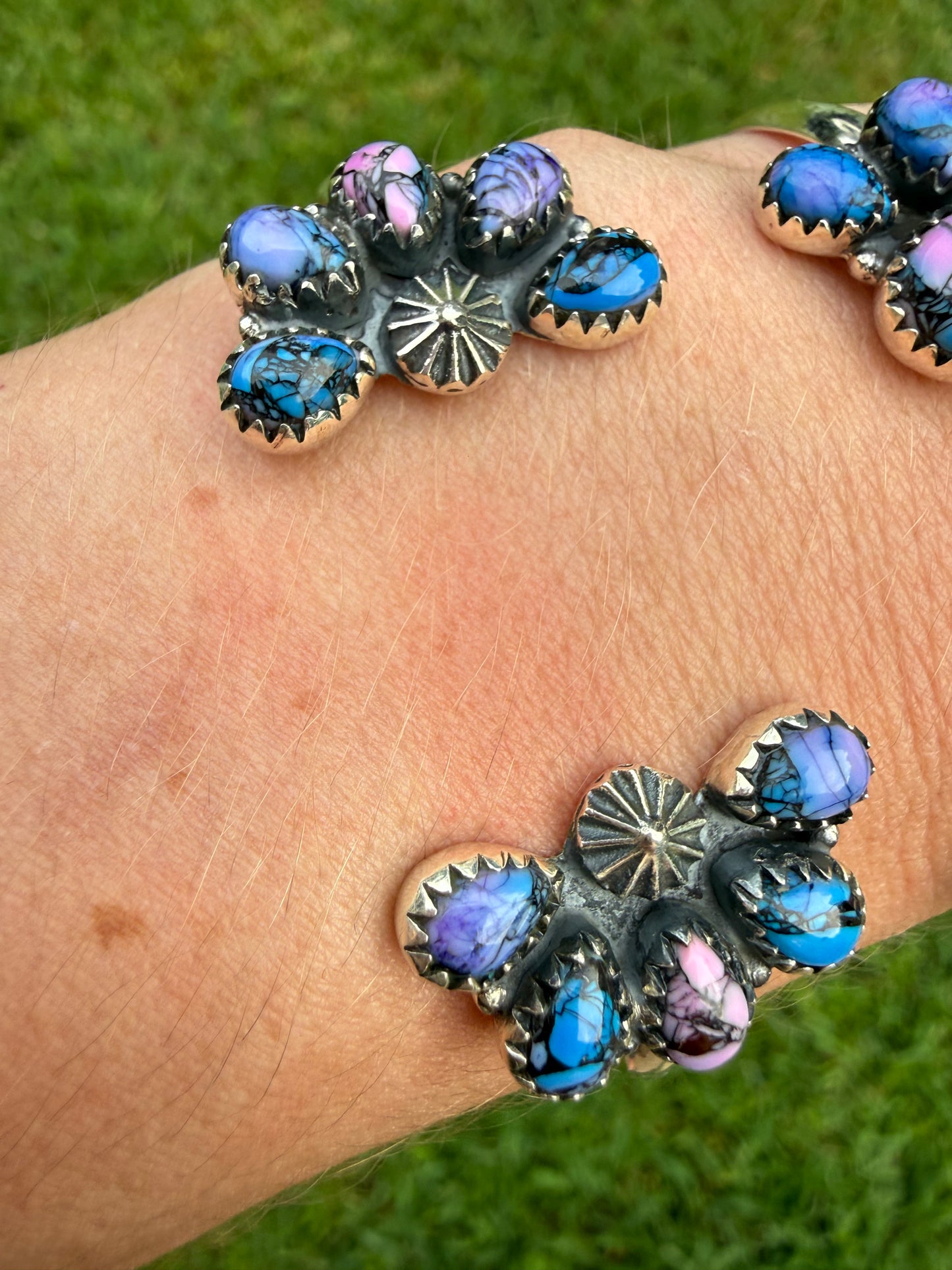Monarch Dahlia Sterling Silver Cuff Bracelet or Floater Ring