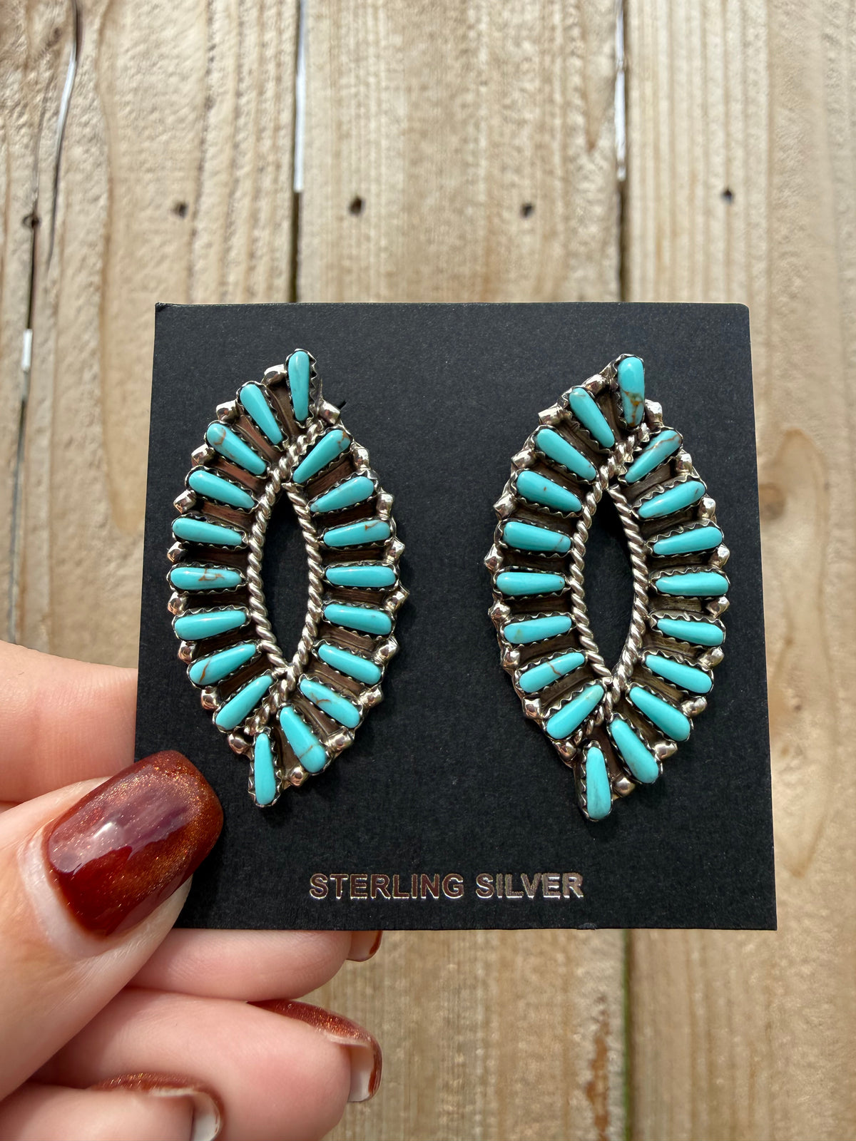 Navajo All Seeing Eye Turquoise Sterling Silver Earrings