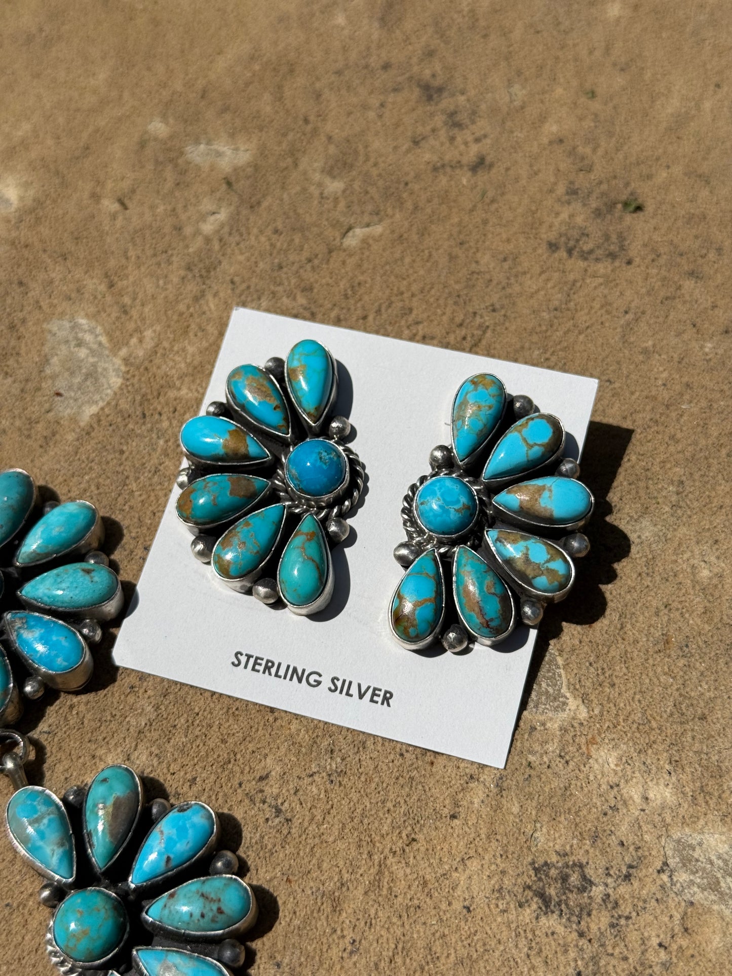 Native Turquoise Flower Statement Necklace by Anna Spencer