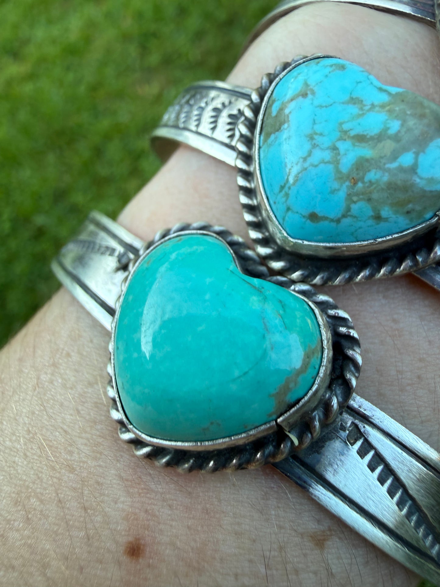 Native Heart Turquoise Sterling Silver Cuff Bracelet