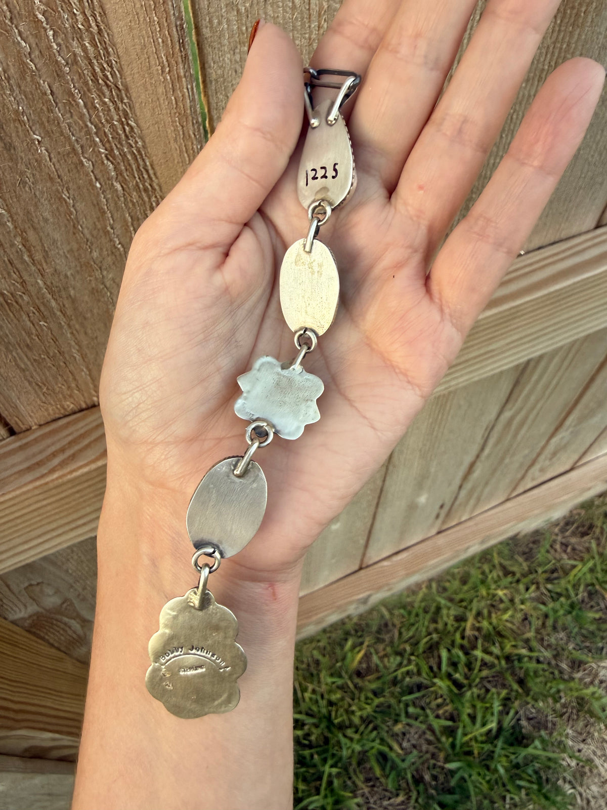 Navajo Multi Stone Sterling Silver Lariat Necklace