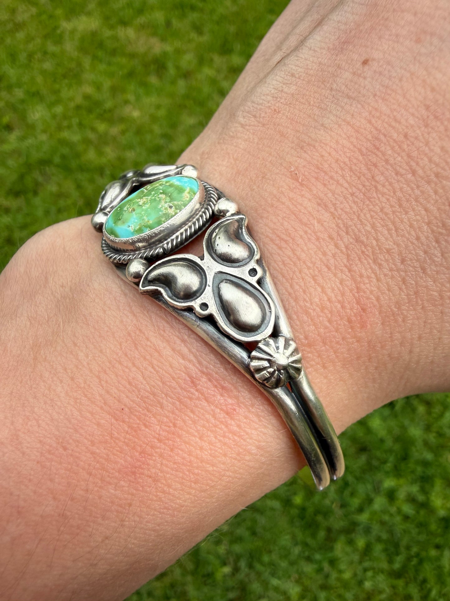 Navajo Sonoran Gold Sterling Silver Cuff By Davey Morgan
