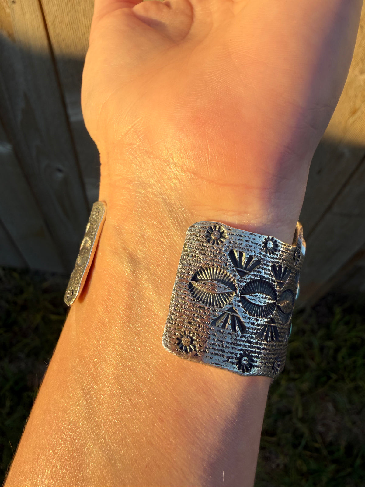 Navajo Turquoise Cluster Belt Buckle Sterling Silver Cuff Bracelet