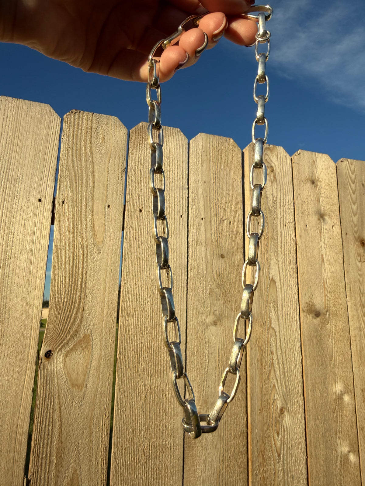 Navajo Chimney Butte Sterling Silver Chain Necklace