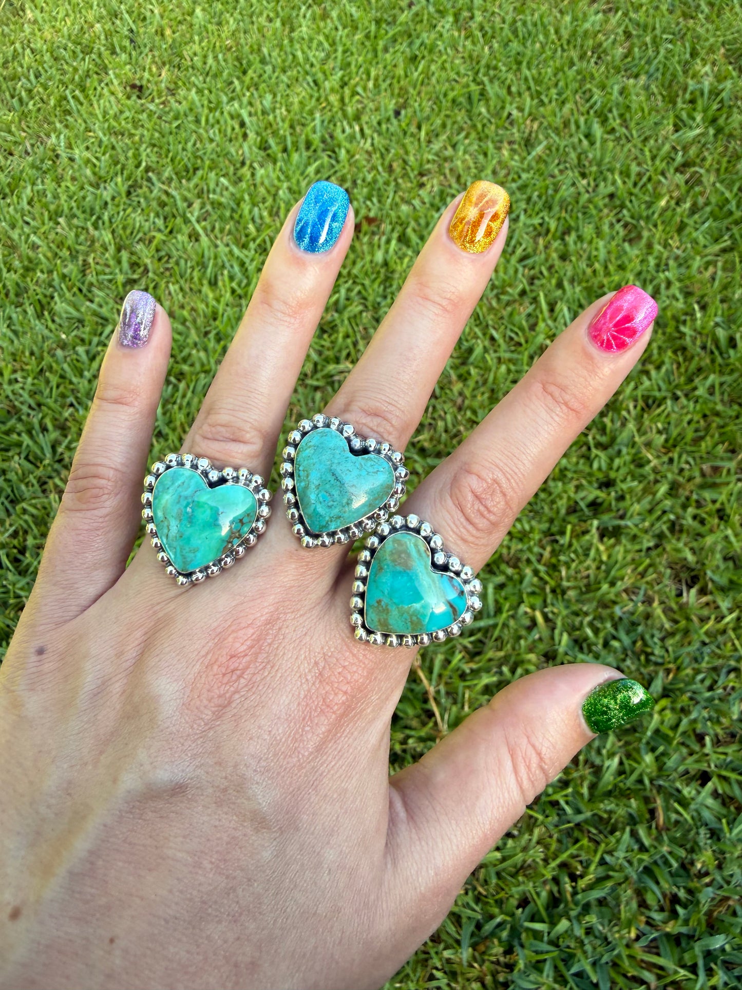 Navajo Turquoise Heart Sterling Silver Ring