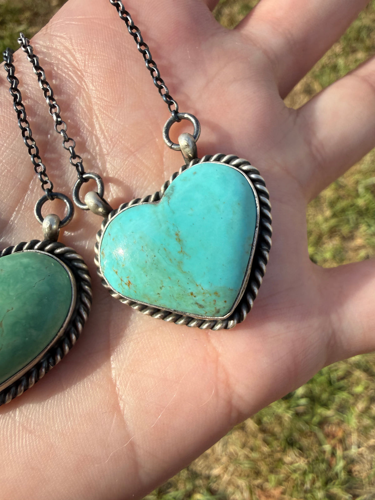 Navajo Turquoise Heart Sterling Silver Necklace