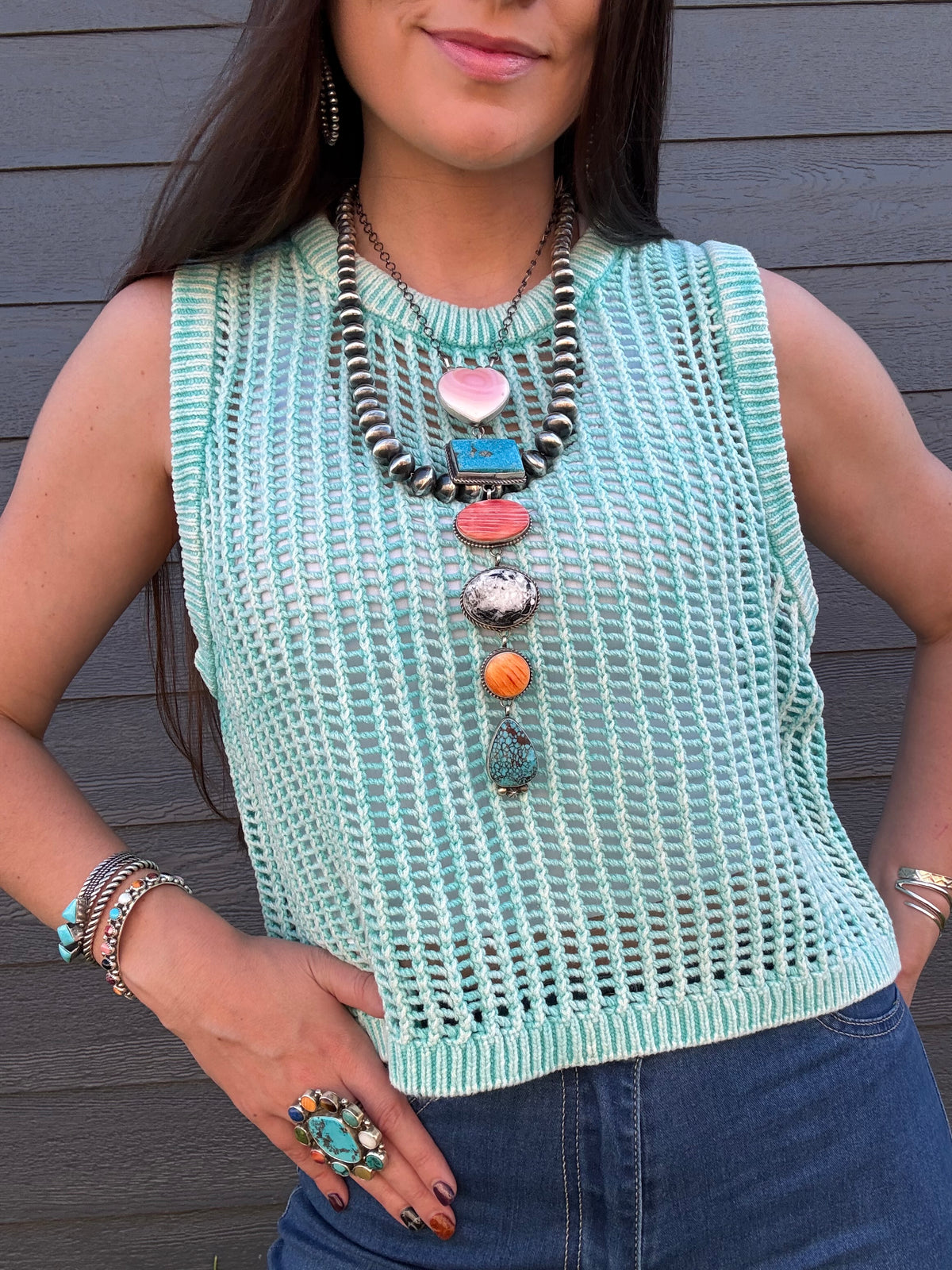 I Live In The South Cropped Knit Sweater Vest