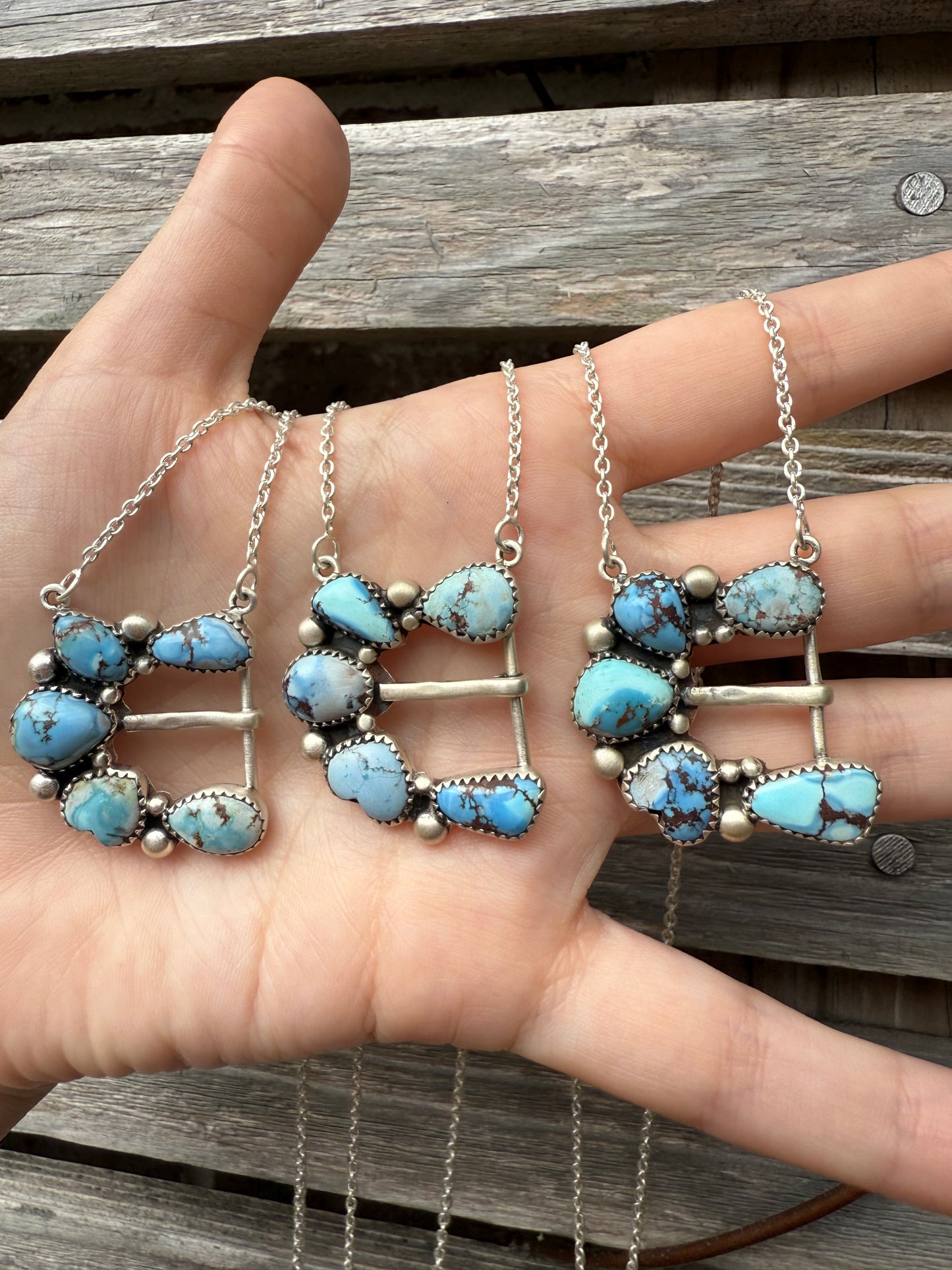 Belt Buckle Premium Turquoise Sterling Silver Necklace
