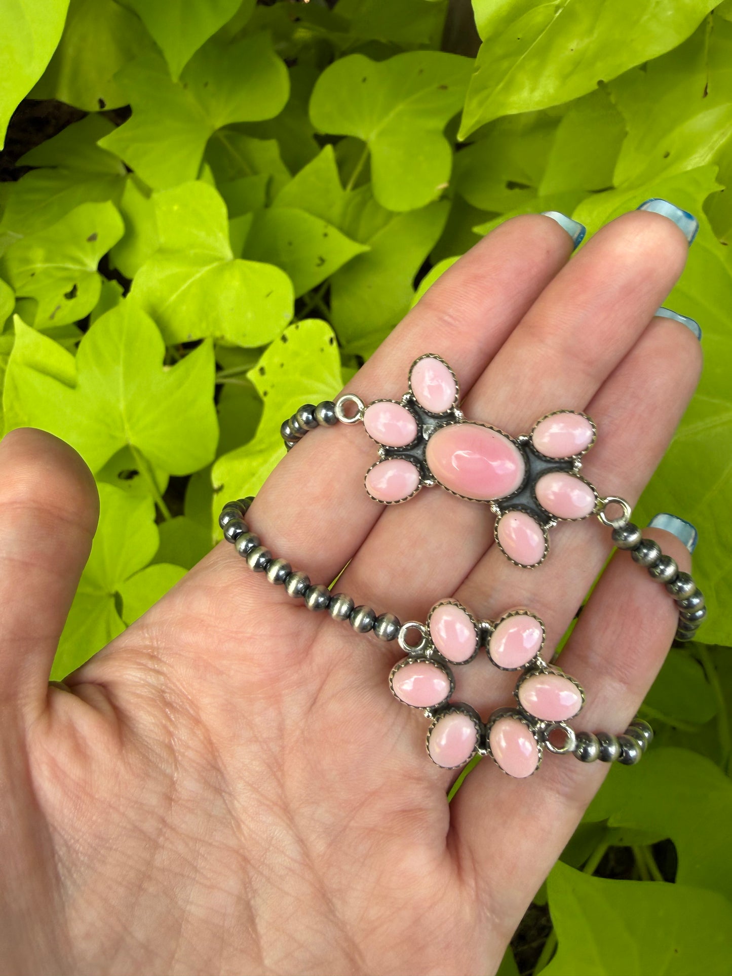 Pink Conch Desert Pearl Sterling Silver Bracelet