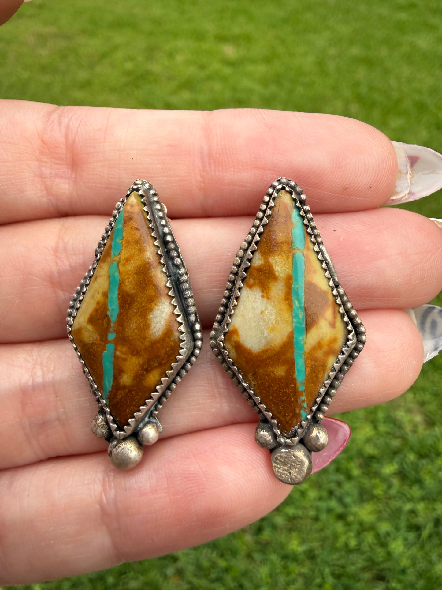 Royston Ribbon Turquoise Sterling Silver Earrings