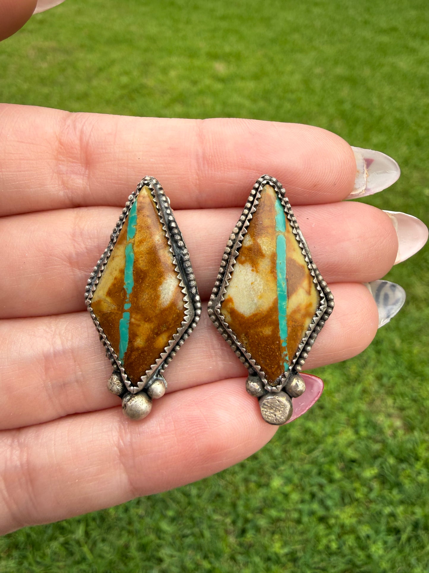 Royston Ribbon Turquoise Sterling Silver Earrings