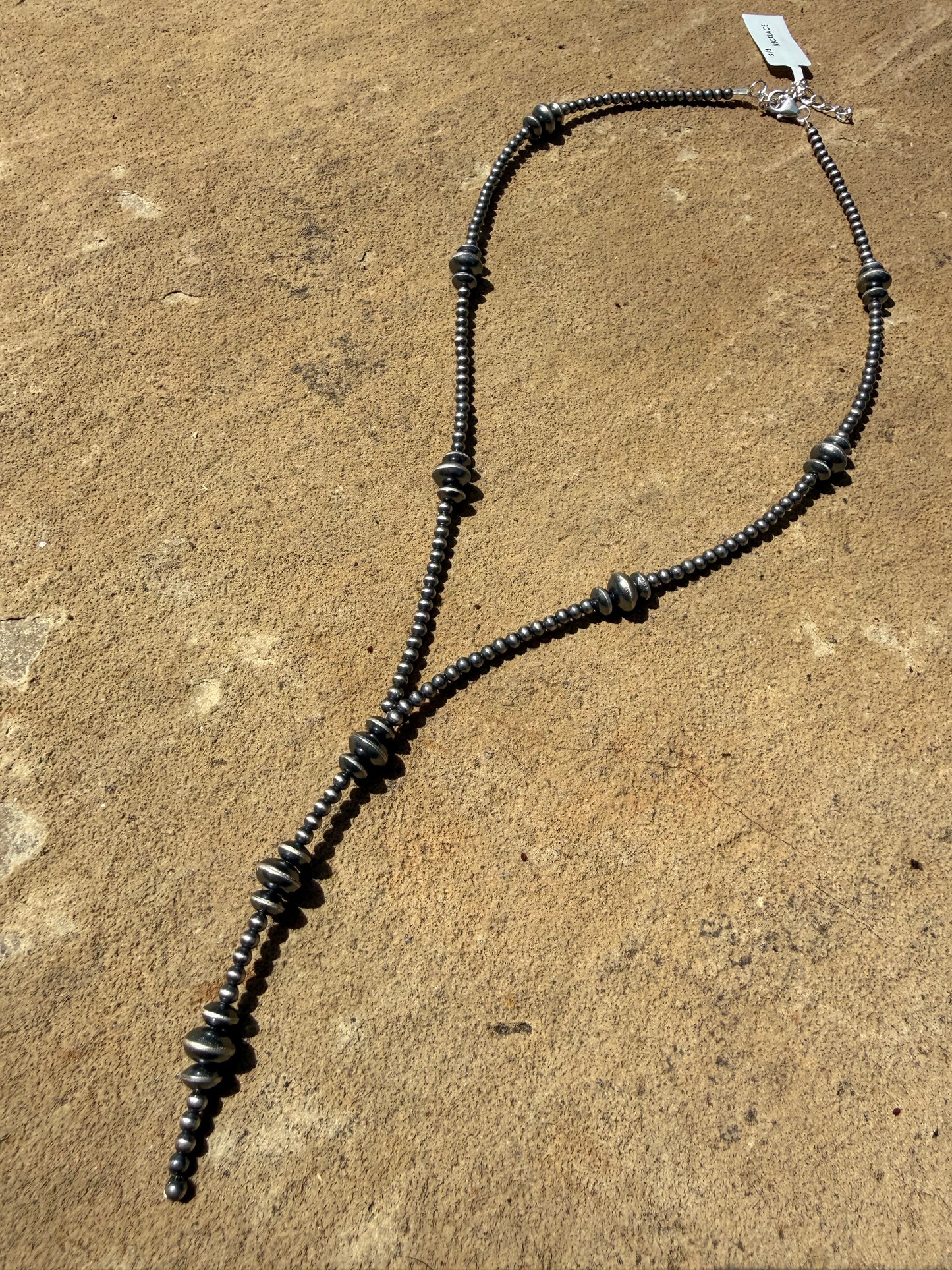 Lariat Desert Pearl Sterling Silver Necklace