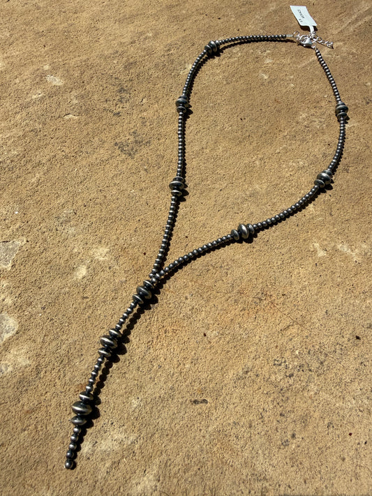 Lariat Desert Pearl Sterling Silver Necklace