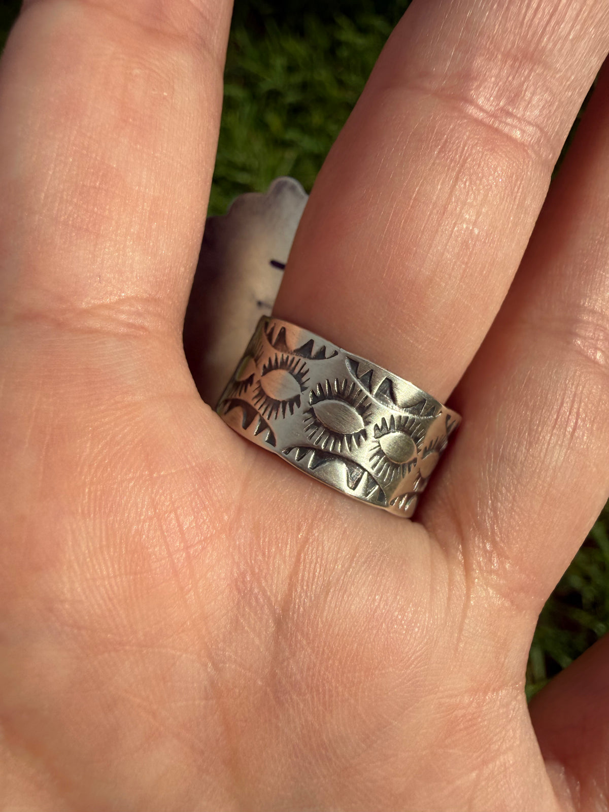 Navajo Turquoise and Balloon Opal Big Mama Square Sterling Silver Adjustable Statement Ring