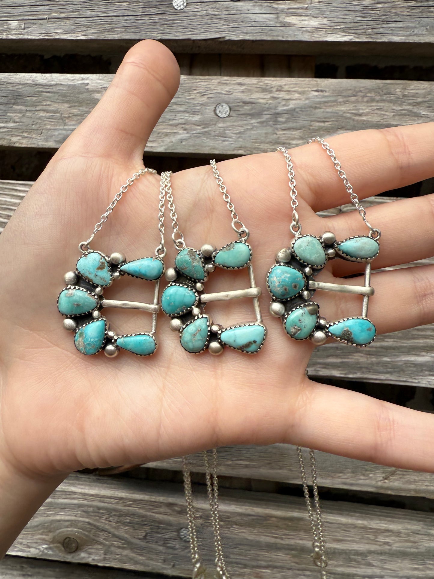 Belt Buckle Premium Turquoise Sterling Silver Necklace