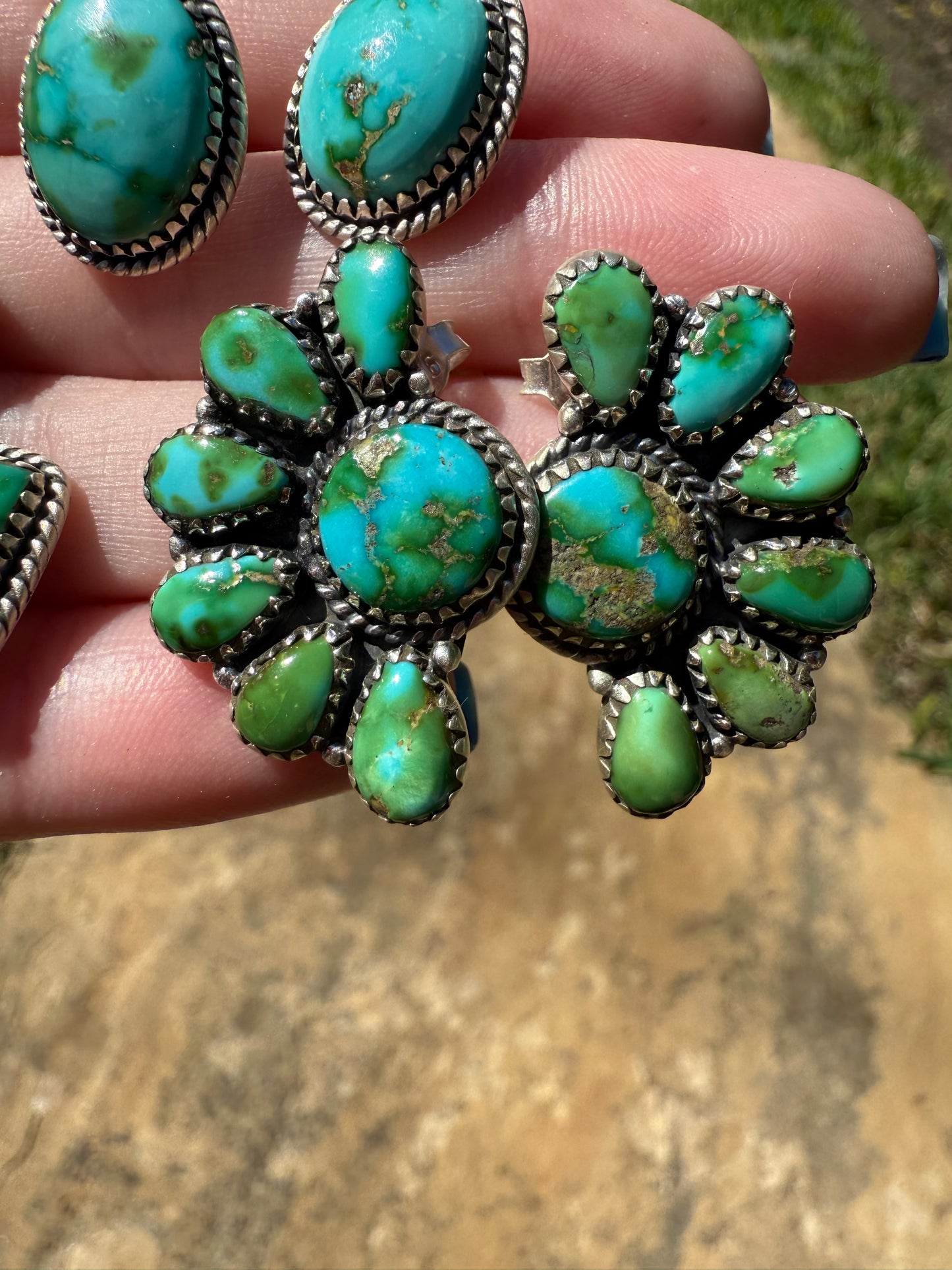Sonoran Gold Turquoise Stud Sterling Silver Earring