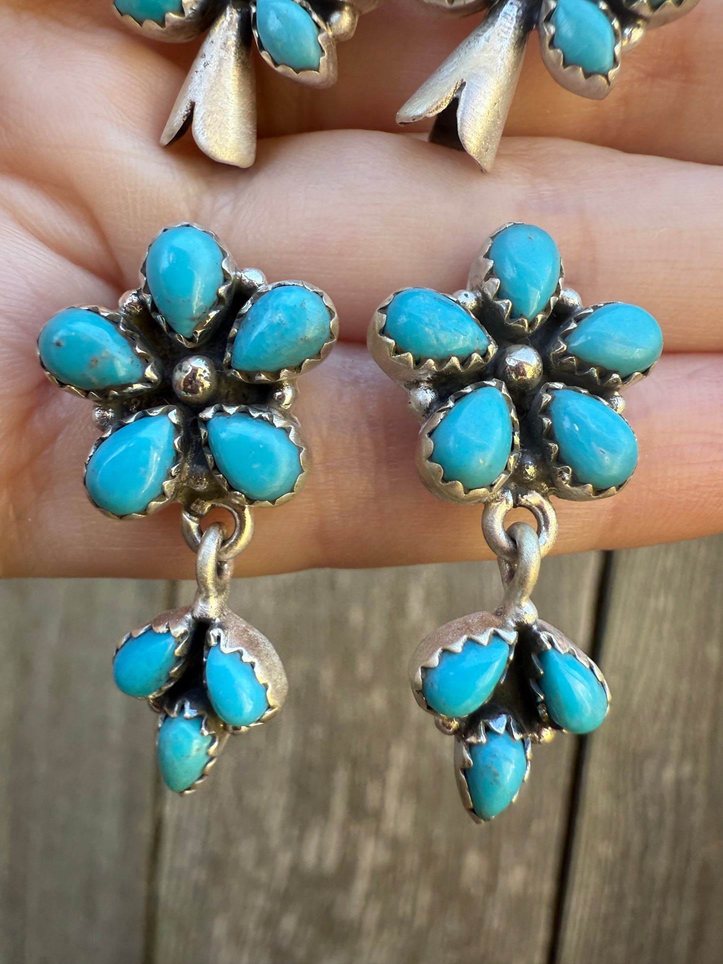 Kingman Turquoise Unique Sterling Silver Earring